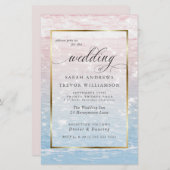 Budget Glinsterend Water Roze Strand Bruiloft (Voorkant / Achterkant)