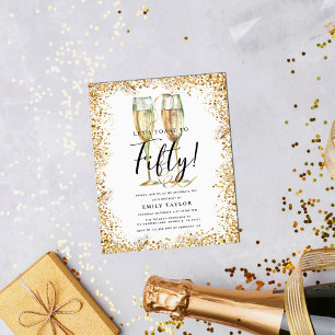 Budget Glitter 50e Verjaardagsfeest Uitnodiging Flyer