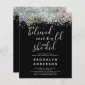 BUDGET Glitter Afstuderen Celebration Invitation (Voorkant / Achterkant)