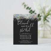 BUDGET Glitter Afstuderen Celebration Invitation (Staand voorkant)