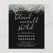 BUDGET Glitter Afstuderen Celebration Invitation (Voorkant)