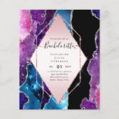 BUDGET Glitter AGATE MEISJESAVOND Uitnodiging Flyer (Voorkant)