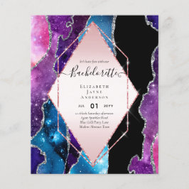 BUDGET Glitter AGATE MEISJESAVOND Uitnodiging Flyer