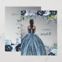 Budget Glitter Blue Dress Sweet 16 verjaardag