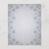Budget Glitter Blue Snowflakes Weddenschap-uitnodi (Achterkant)