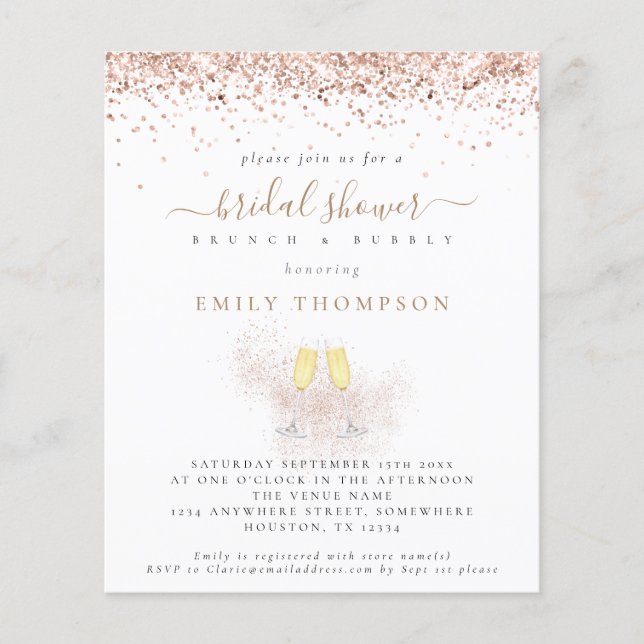 Budget Glitter Champagne Bridal Shower (Voorkant)
