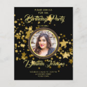 Budget Glitter confetti foto verjaardaguitnodiging (Voorkant)