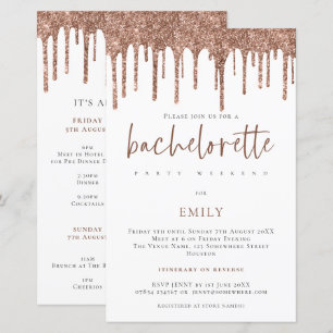 Budget Glitter Drip Bachelorette Weekend Invite