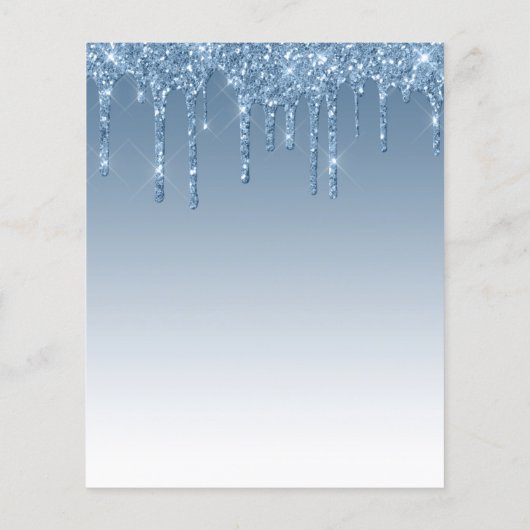 Budget Glitter Drip Blue 60th Birthday Invitation (Achterkant)