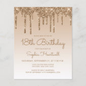 Budget Glitter Drip Goud 18e Verjaardagsfeest (Voorkant)
