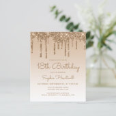 Budget Glitter Drip Goud 18e Verjaardagsfeestje (Staand voorkant)