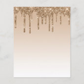 Budget Glitter Drip Goud Sweet 16 Uitnodiging (Achterkant)