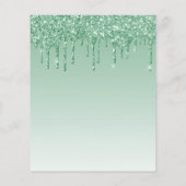 Budget Glitter Drip Green 40th Birthday Invitation (Achterkant)