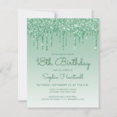Budget Glitter Drip Groen 18e Verjaardagsfeestje (Voorkant)