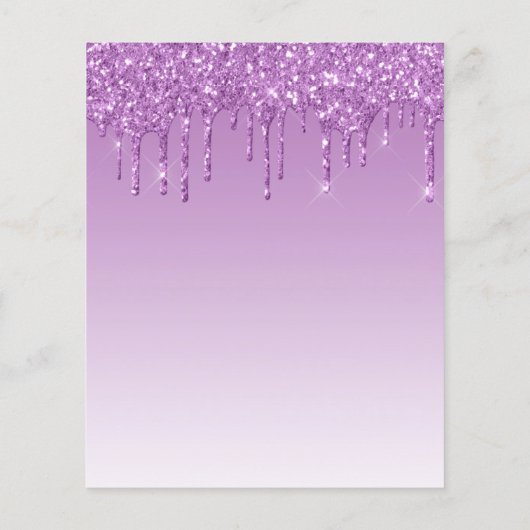 Budget Glitter Drip Paars 16e verjaardag Uitnodigi (Achterkant)