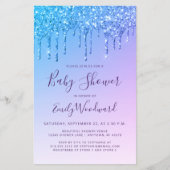 Budget Glitter Drip Rainbow Baby shower Invite (Voorkant)