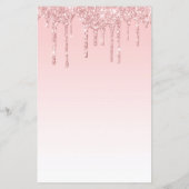 Budget Glitter Drip Roze Baby shower Uitnodigen (Achterkant)