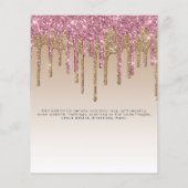 BUDGET Glitter Eenhoorn Meisje Baby Shower Uitnodi Flyer (Achterkant)