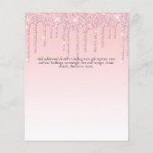 BUDGET Glitter Eenhoorn Meisje Baby Shower Uitnodi Flyer (Achterkant)