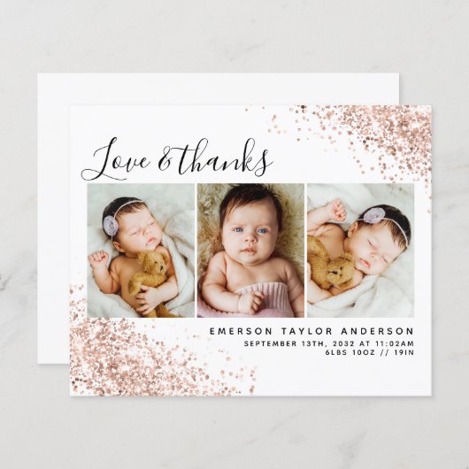 Budget Glitter Foto Baby Hartelijk dank (Voorkant / Achterkant)