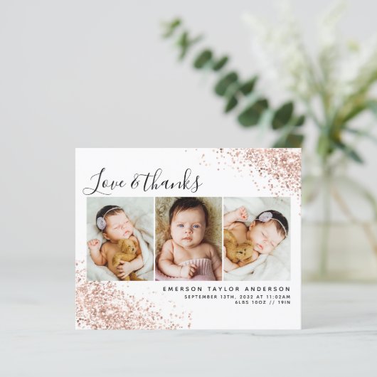 Budget Glitter Foto Baby Hartelijk dank (Staand voorkant)