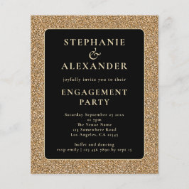 Budget Glitter Gold Black Engagement Party