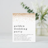 Budget Glitter Golden Wedding Party nodigt uit (Staand voorkant)