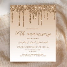 Budget Glitter Goud 50ste verjaardag Script