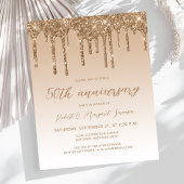 Budget Glitter Goud 50ste Verjaardag Script