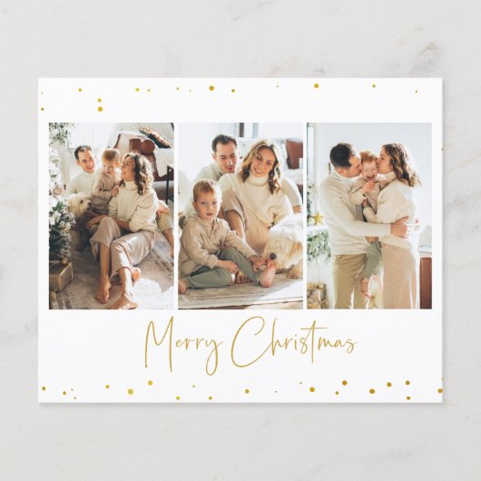 Budget Glitter Kerst Foto Wenskaart Flyer (Voorkant)