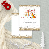 Budget Glitter-kerstfeest Lets party Deer Invite