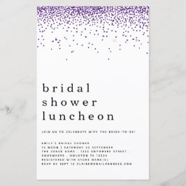 Budget Glitter Paars Vrijgezellenfeest Lunch Invit