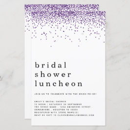 Budget Glitter Paars Vrijgezellenfeest Lunch Invit