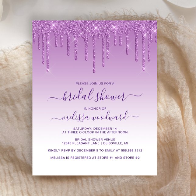 Budget Glitter Paarse Bridal Shower (Creator heeft geüpload)