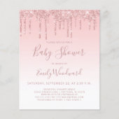 Budget Glitter Pink Girl Baby shower (Voorkant)
