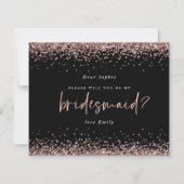 Budget Glitter Roos Gold Bridesmaid Verzoek (Voorkant)