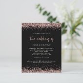 Budget Glitter Roos Gold Wedding QR Code Uitnodige (Staand voorkant)
