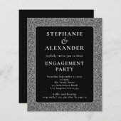 Budget Glitter Silver Black Engagement Party - Uit (Voorkant / Achterkant)