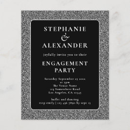 Budget Glitter Silver Black Engagement Party - Uit