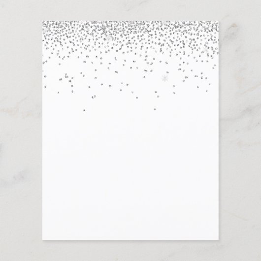 Budget Glitter Silver Wedding Party nodigt uit (Achterkant)