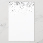 Budget Glitter Silver Wedding Party nodigt uit (Achterkant)