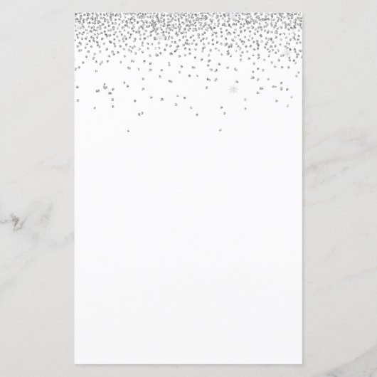 Budget Glitter Silver Wedding Party nodigt uit (Achterkant)