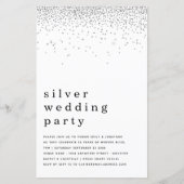 Budget Glitter Silver Wedding Party nodigt uit (Voorkant)