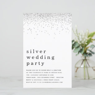 Budget Glitter Silver Wedding Party nodigt uit