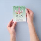 BUDGET Glitter Unicorn Baby Girl Shower Invitation Flyer (Hand)