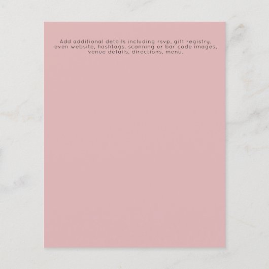 BUDGET Glitter Unicorn Baby Girl Shower Invitation Flyer (Achterkant)