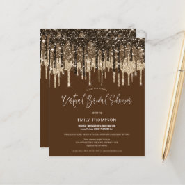 Budget Glitter Virtual Bridal Shower-uitnodiging