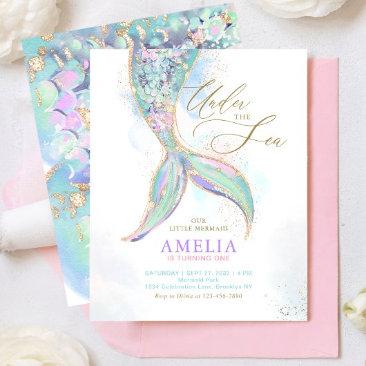 BUDGET Glitter Zeemeerminstaart Onder het Zee Verj