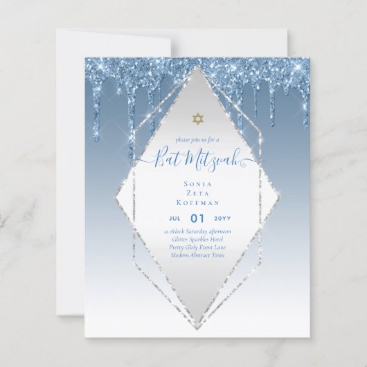 BUDGET Glitterende Glamour Vrouwelijke BAT MITSVAH (Voorkant)