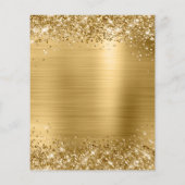 Budget Glitterende Gouden Glam Verjaardagsuitnodig (Achterkant)